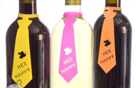 תווית לבקבוק יין- Bee Happy