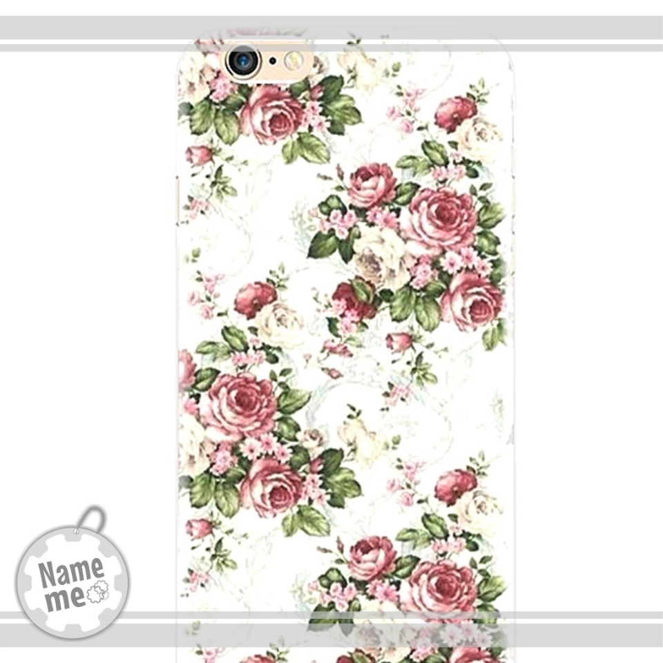 כיסוי לטלפון IPHONE  5/SE פרחוני ברקע לבן