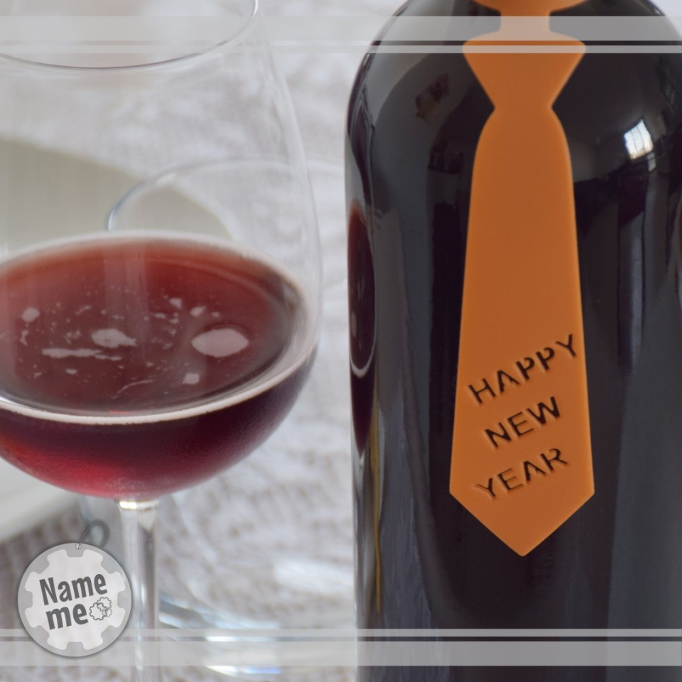 תווית לבקבוק יין-Happy New Year